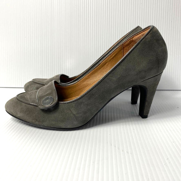 Women's Sofft Carleigh Pump Suede Leather Upper Gray Cushion Comfort Heels 9.5 M - Picture 4 of 9